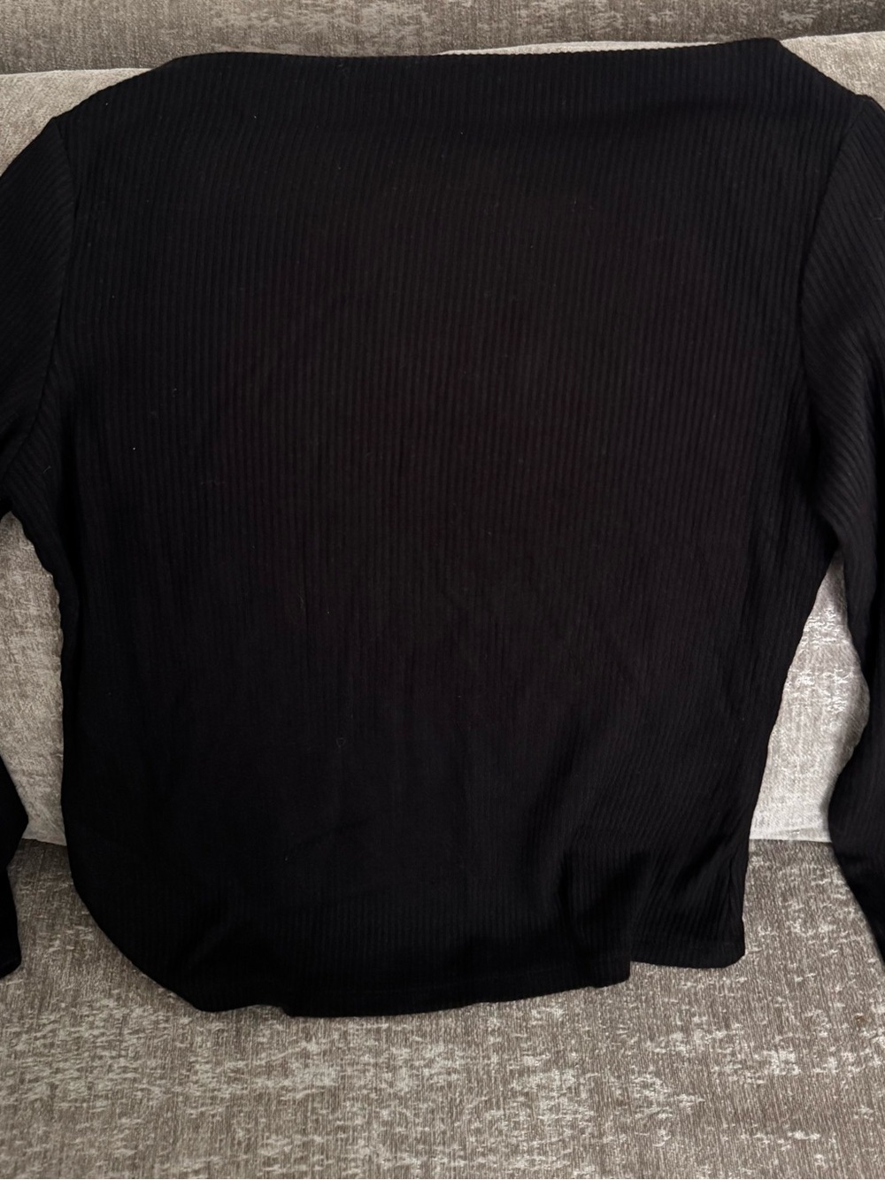 Banana Republic Black Ribbed Long-Sleeve Top